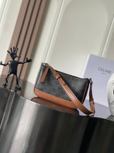 Celine Shoulder Bag In Triomphe Canvas And Calfskin