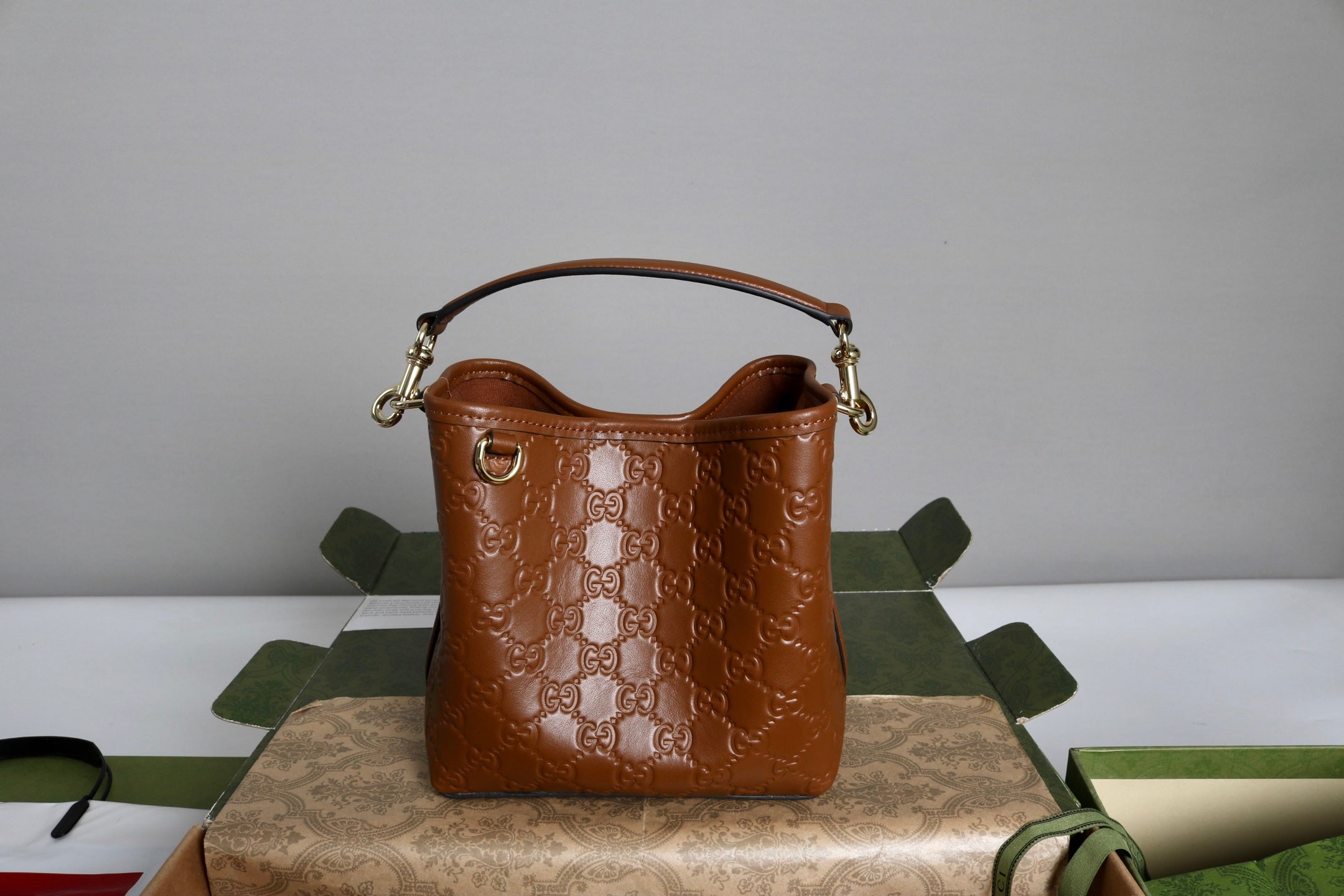 Gucci Emblem Small Bucket Bag