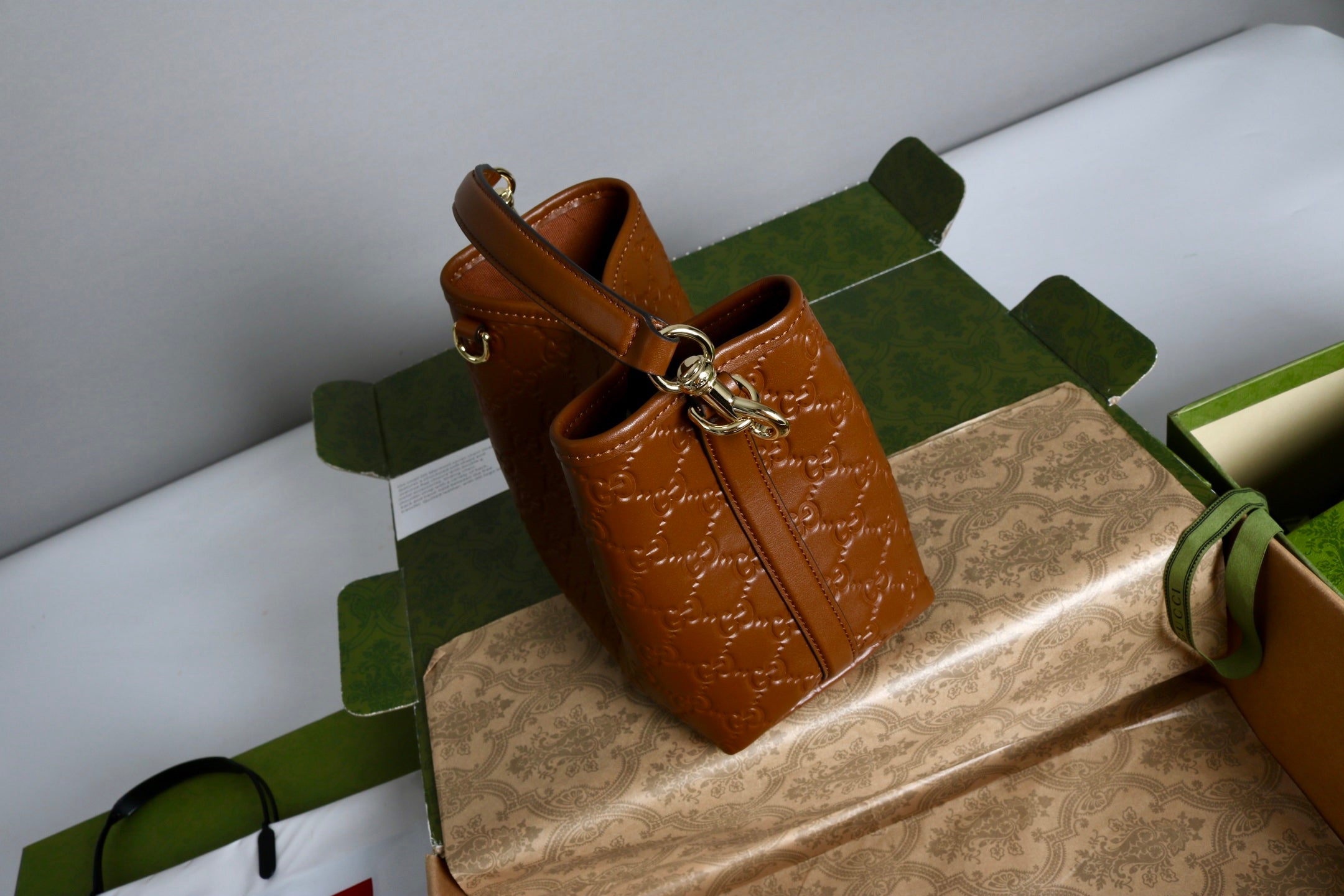 Gucci Emblem Small Bucket Bag