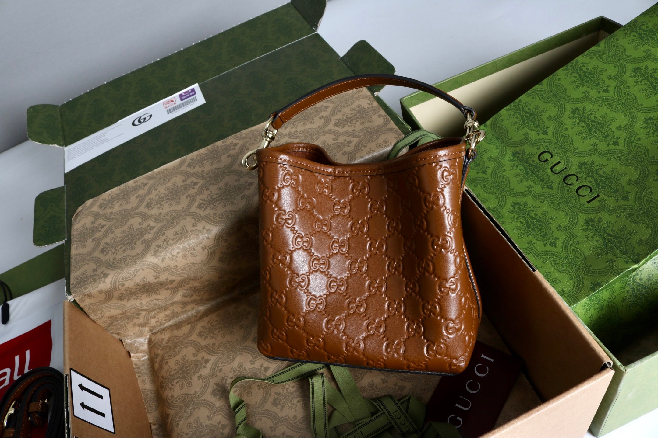 Gucci Emblem Small Bucket Bag