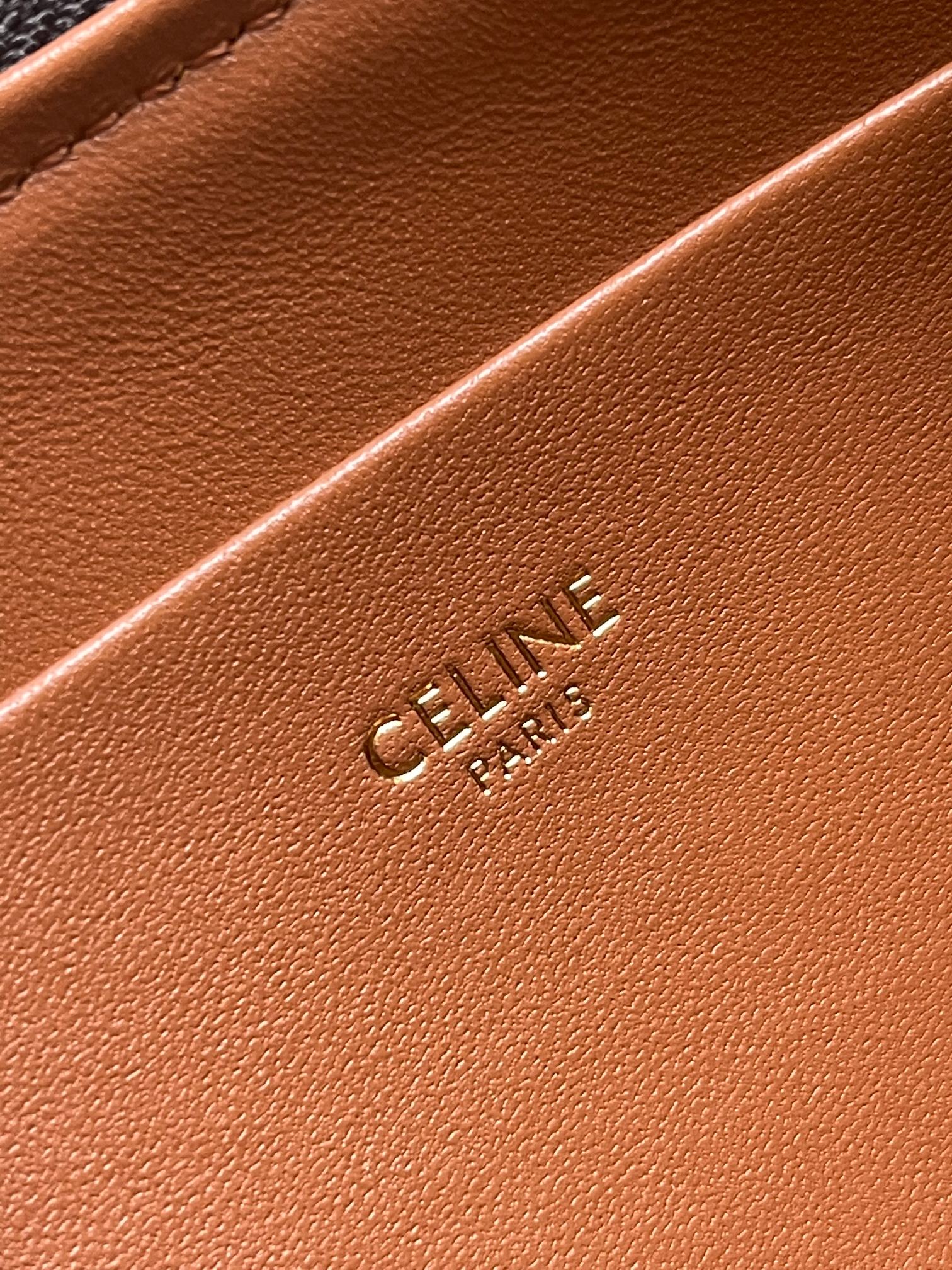 Celine Shoulder Bag In Triomphe Canvas And Calfskin